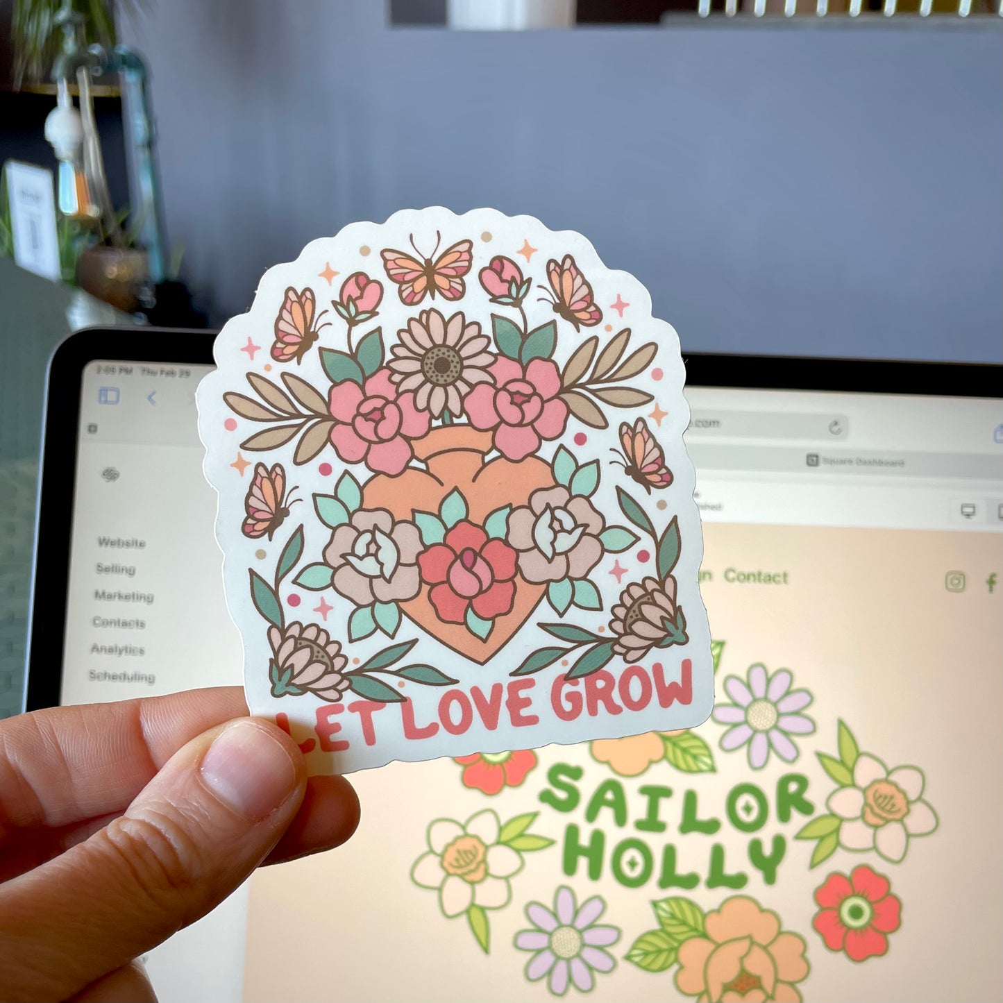 4 in Vinyl Sticker - Let Love Grow