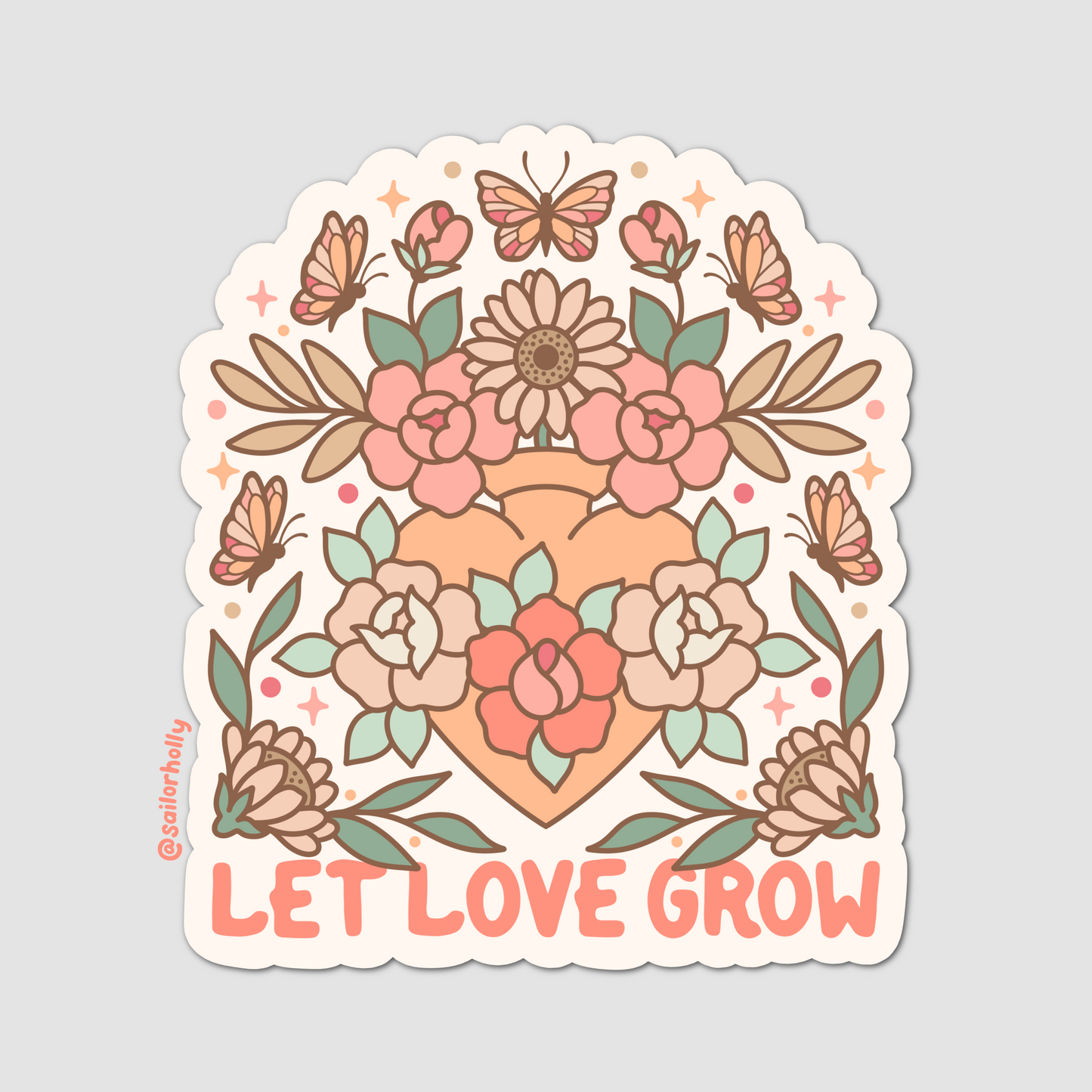 4 in Vinyl Sticker - Let Love Grow